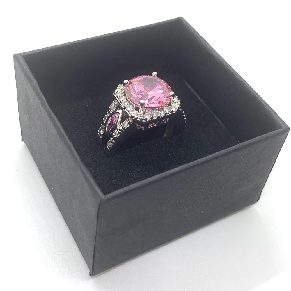 Gorgeous Pink ice Sterling Silver Ring